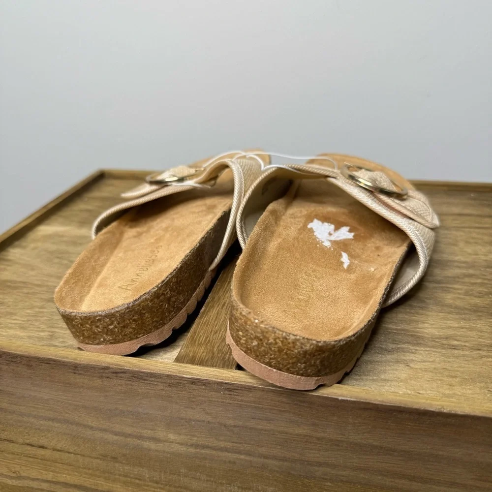 Stylish Cream Slide Sandals - Picture 3 of 8